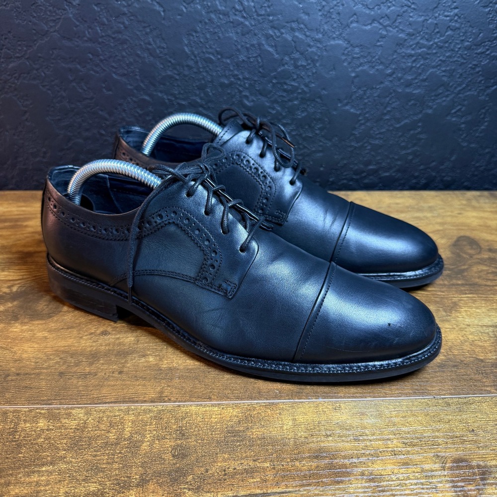 Cole Haan Harrison Grand C28881 Black Leather Cap Toe Derby Mens 8 M